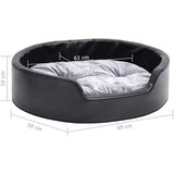  Krevet za pse crno-sivi 69 x 59 x 19 cm od pliša i umjetne kože | shoptok.hr