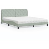 vidaXL Krevet s madracem svjetlosivi 180x200 cm baršunasti | shoptok.hr