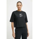 Reebok Bombažna kratka majica ženska, črna barva, 100075396