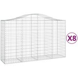  Lučne gabionske košare 8 kom 200x50x120/140cm pocinčano željezo | shoptok.hr