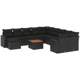  12-dijelni set vrtnih sofa od poliratana s jastucima crni | shoptok.hr