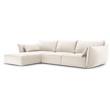 Mazzini Sofas Bež žametna kotna sedežna garnitura z ležalnikom (levi kot) Vanda – | Shoptok.si