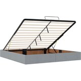 vidaXL Otomanski posteljni okvir z vzmetnico siv 180x200 cm blago | Shoptok.si