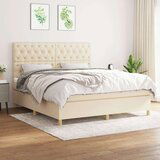  Krevet s oprugama i madracem krem 160x200 cm od tkanine | shoptok.hr