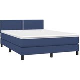  Box spring postelja z vzmetnico modra 140x200 cm blago | Shoptok.si