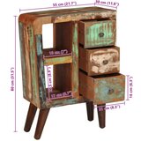  Komoda 55 x 30 x 80 cm od masivnog obnovljenog drva | shoptok.hr