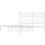 vidaXL Kovinski posteljni okvir z vzglavjem bel 140x190 cm | Shoptok.si