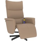 Maison Chic masažni naslanjač - Relax naslanjač z naslonom za noge kapučino barve um. usnje, (22062267) | Shoptok.si