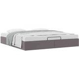 vidaXL Otomanski okvir kreveta bez madraca sivi 160x200cm umjetne kože | shoptok.hr