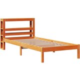 vidaXL Okvir kreveta s uzglavljem voštano smeđi 100x200 cm od borovine | shoptok.hr