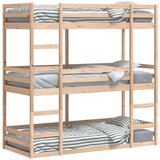 vidaXL Trojni pograd 75x190 cm trdna borovina | Shoptok.si
