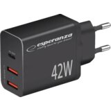  USB punjač Type-C + 2xUSB-A, ESPERANZA QUICK POWER CHARGER 42W USB-C PD 30W / 2x USB-A 12W, EZC106K | Eponuda.ba