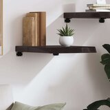  Stenska polica temno rjava 40x60x(2-6) cm trdna hrastovina | Shoptok.si