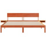  Krevetna konstrukcija s uzglavljem Vosak smeđa 200 x 200 cm | shoptok.hr