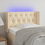 vidaXL LED posteljno vzglavje krem 83x16x78/88 cm blago Cene