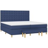  Krevet s oprugama i madracem plavi 200 x 200 cm od tkanine | shoptok.hr