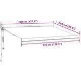 Tenda na uvlačenje antracit-bijela 3,5x2,5 m tkanina i aluminij | shoptok.hr
