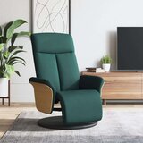  Naslanjač z naslonom za noge temno zeleno blago | Shoptok.si