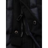Ombre Men's long quilted jacket with large pockets - black | shoptok.hr