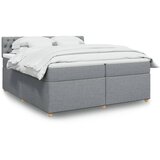 vidaXL Krevet s oprugama i madracem svjetlosivi 200 x 200cm od tkanine | shoptok.hr