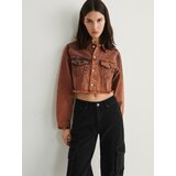 Reserved - Kratka jakna od trapera isprana izgleda - narančasta | shoptok.hr
