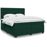  Krevet s oprugama i madracem tamnozeleni 200x200 cm baršunasti | shoptok.hr