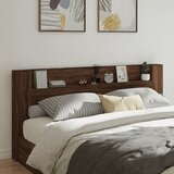  The Living Store Omarica za vzglavje postelje LED rjavi hrast 220x16,5x103,5 cm - Omarica Za Vzglavje Postelje, (21484838) | Shoptok.si