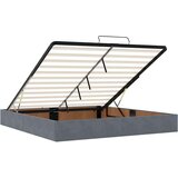  Otomanski posteljni okvir z vzmetnicami siv 180x200cm žamet | Shoptok.si