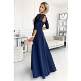 Numoco Elegant long dress with lace neckline | Shoptok.si