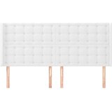  Vzglavje z ušesi belo 163x16x118/128 cm umetno usnje, (20932762) | Shoptok.si