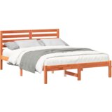  Konstrukcija postelje z vzglavjem Voskast rjav 140 x 190 cm, (5000125999) | Shoptok.si