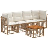  Set vanjskih sofa 5 pcs Prirodna i krema bijela Poliester | Eponuda.com