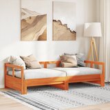 vidaXL Izvlečna postelja brez vzmetnice vošč. rjava 90x190 cm borovina Cene