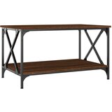 Maison Chic Klubska mizica - kavna mizica - Nizka mizica rjav hrast 80x50x45 cm inženirski les in železo, (21754008) Cene