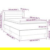  Krevet s oprugama i madracem plavi 100 x 200 cm od tkanine | shoptok.hr