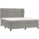 vidaXL Krevet s oprugama i madracem svjetlosivi 180x200 cm baršunasti | shoptok.hr