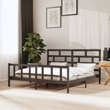 Maison Chic Posteljni okvir - Dvoposteljna postelja - Zakonska postelja siv iz borovine 200x200 cm-J5408, (21764167) | Shoptok.si