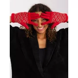Fashion Hunters Red touch gloves with overlay