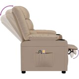 vidaXL Električni masažni naslonjač od umjetne kože boja cappuccina | shoptok.hr