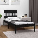  Okvir za krevet od masivnog drva crni 75 x 190 cm 2FT6 mali Cijene