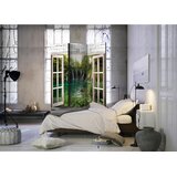 Artgeist PARAVAN 135/172/3 cm zelena, sivobela | Shoptok.si