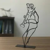 Dekorativna figura Muzičar Pod, 13x30 cm, 2 mm, Crna