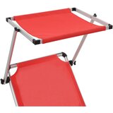  Sklopive ležaljke s krovom 2 kom. aluminij i tekstil crvene boje | Eponuda.ba