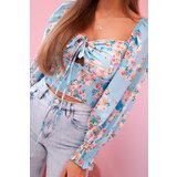 Kesi Włoski Women's floral Spanish blouse, long sleeve blue | shoptok.hr