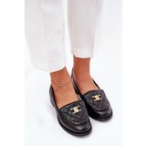 Laura Messi Leather Moccasins With Gold Decoration Black 2927 | Eponuda.ba
