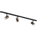 QAZQA Modern railsysteem zwart met 3 spots donker brons 1-fase - Iconic Lloyd Cene
