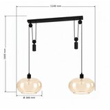 Brilagi LED luster na sajli RETRO GLASS 2xE27/40W/230V crna/zadimljeno bež | Eponuda.com
