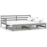  Dnevni ležaj na izvlačenje sivi od borovine 2 x (90 x 200) cm | shoptok.hr