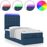 vidaXL Otomanski posteljni okvir z vzmetnico moder 90x200 cm blago, (21610128) | Shoptok.si