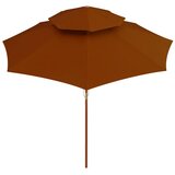  Suncobran s dvije razine i drvenim stupom 270 cm terakota | Eponuda.com